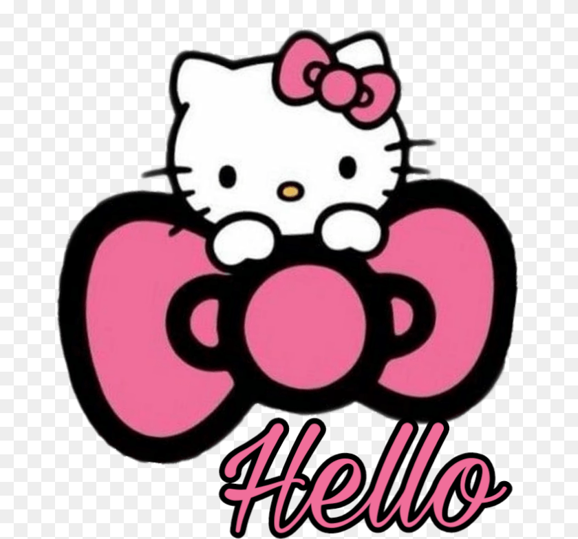 718x783 Hellokitty Hellokittysticker Hellokittyaddict Hello Pink Hello Kitty Design, Teddy Bear, Toy Sticker PNG