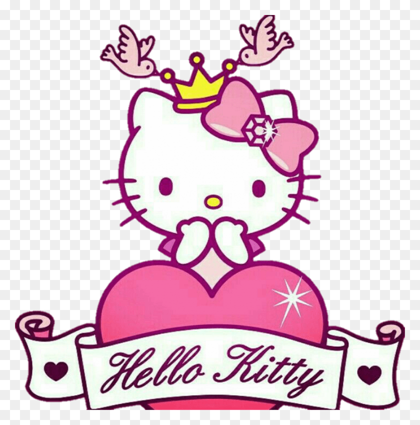 1024x1038 Descargar Png Hellokitty Sanrio Kitty Princess Pink Hello Kitty Text Vector, Poster, Publicidad, Logo Hd Png