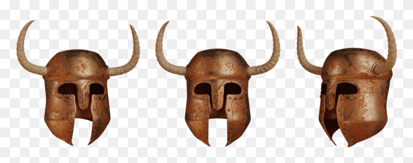 944x330 Helm Horns Viking Middle Ages Fantasy Metal Old Bull, Mask, Bronze HD PNG Download
