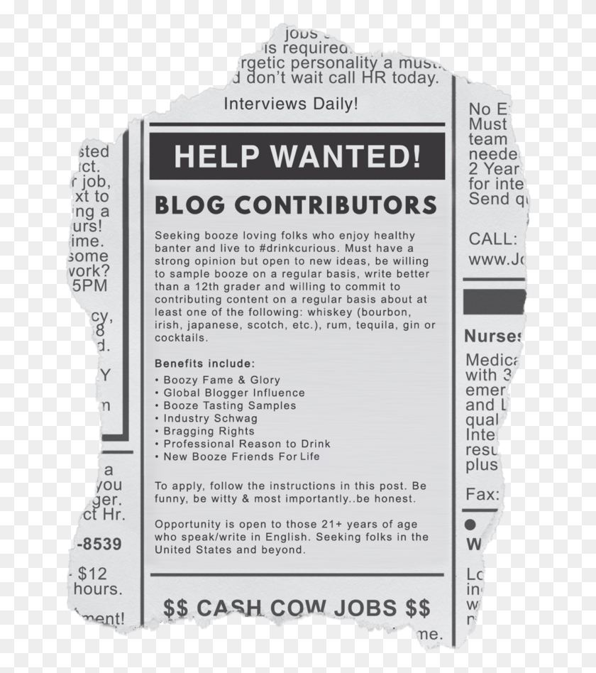 659x888 Help Wanted Blog Contributors Help Wanted Newspaper Ad, Text, Face, Clothing HD PNG Download