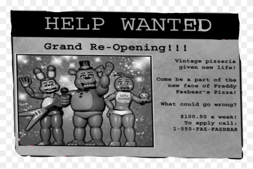 963x621 Help Wanted Newspaper Fnaf 2 Help Wanted, Text, Poster, Advertisement HD PNG Download
