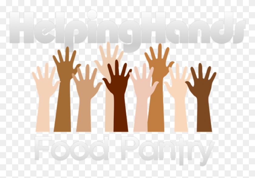 1285x865 Helping Hands Food Pantry Raised Hands Clipart, Word, Hand, Text HD PNG Download