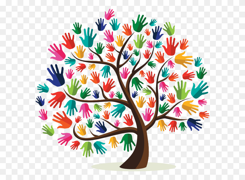 596x558 Helping Hands Tree Clip Art, Graphics, Floral Design HD PNG Download