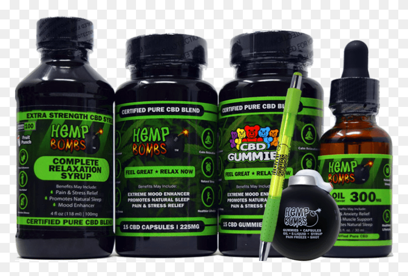 801x522 Hemp Bombs Cbd Edibles Bundle Inclduing Edible Hemp Bombs Gummies, Bottle, Cosmetics, Beer HD PNG Download