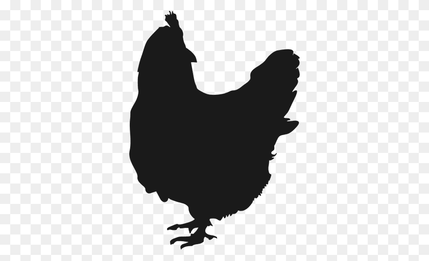 512x512 Hen Silhouette, Animal, Bird, Chicken, Fowl Sticker PNG