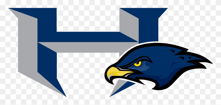 2293x1004 Hendrickson Hawks Logo By Atlas Orn Hendrickson High School Logo, Beak, Bird, Animal HD PNG Download