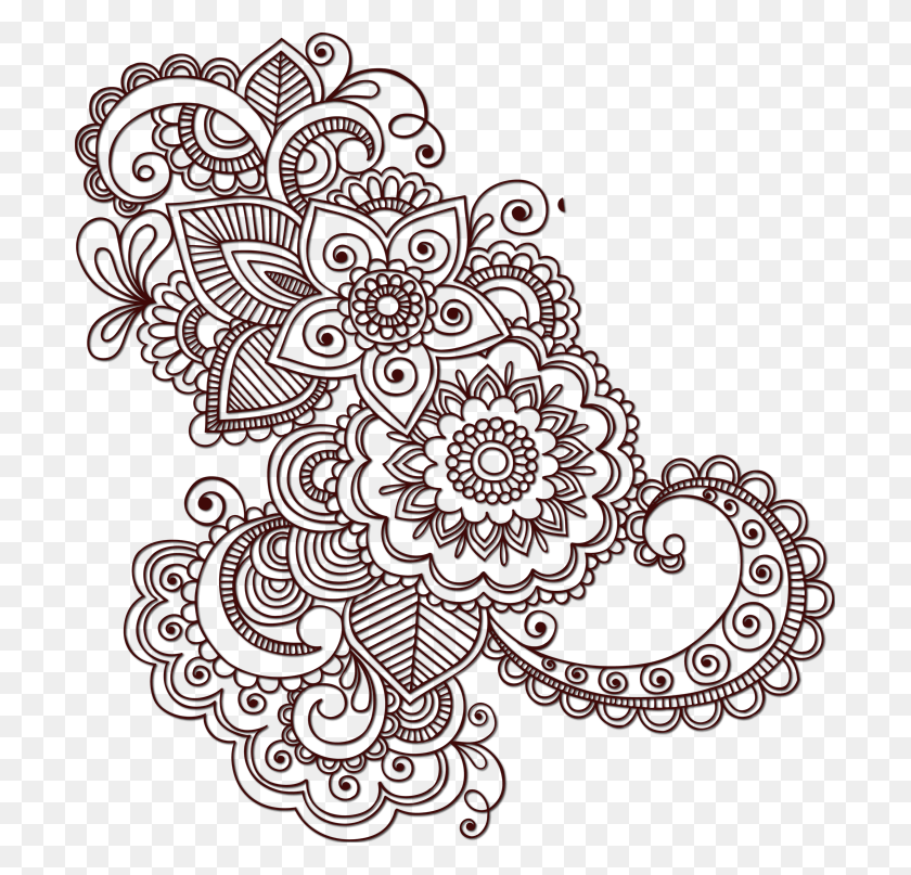 701x747 Descargar Png Flor De Henna Clipart Patrón De Paisley Diseños De Tatuaje, Diseño Floral, Gráficos Hd Png