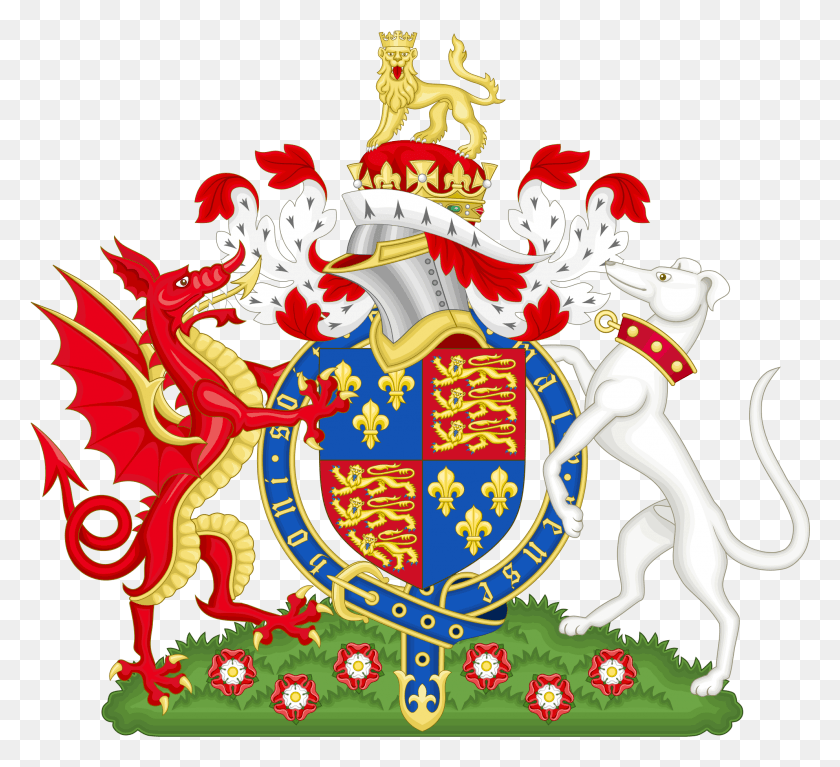 1986x1802 Henry Vii39s Coat Of Arms Incorporating The Red Dragon King Edward I Coat Of Arms, Symbol, Crowd, Emblem HD PNG Download