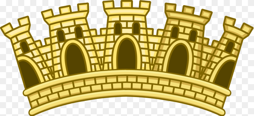Heraldic Mural Crown, Accessories, Jewelry, Bulldozer, Machine Sticker PNG