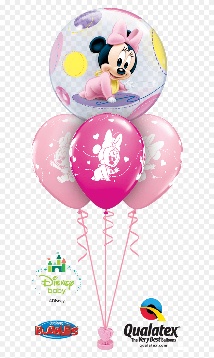 603x1345 Here Are A Few More Lovely 1st Birthday Bouquet Design Minnie Mouse Bubble Balloons, Balloon, Ball HD PNG Download