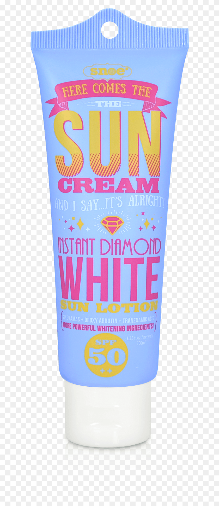 608x1877 Descargar Png Here Comes The Sun Cream Instant Diamond White Sun Poster, Botella, Protector Solar, Cosméticos Hd Png