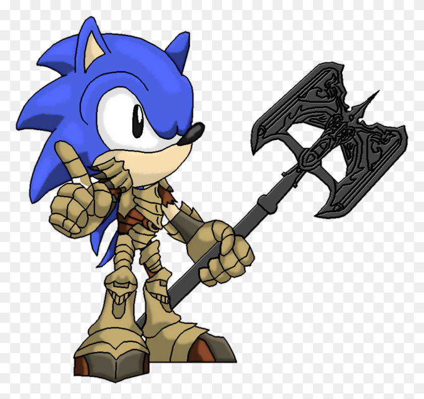 1016x953 Here Is Sonic The Hedgehog As A Playable Character Cartoon, Axe, Tool, Person HD PNG Download