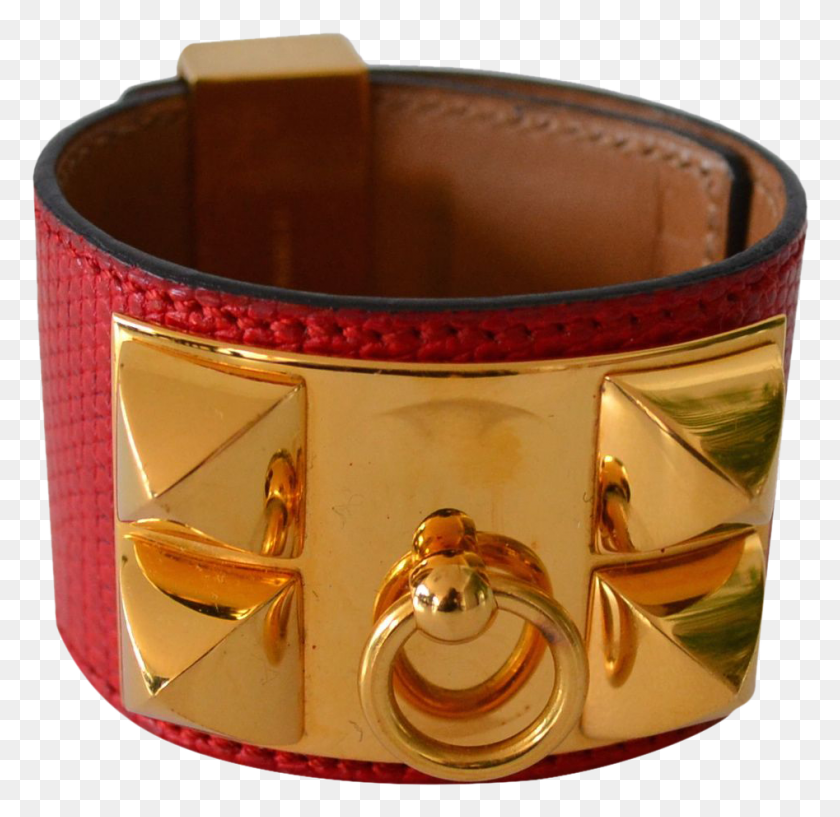 947x920 Hermes Collier De Chien Cdc Lizard Rouge Braise Bracelet Belt, Cuff HD PNG Download