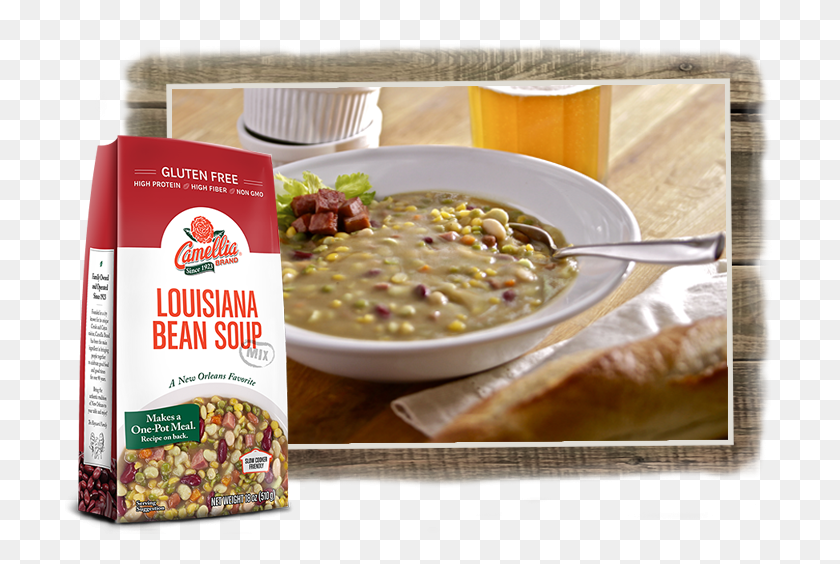 712x504 Hero Dinner Soup Mixes Louisiana Bean Soup Red Beans And Rice, Plant, Bowl, Food HD PNG Download