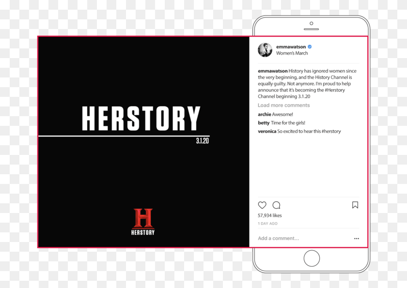 690x535 Herstory Digital And Social Posts Wix 14 Mobile Phone, Text, Electronics, Phone HD PNG Download