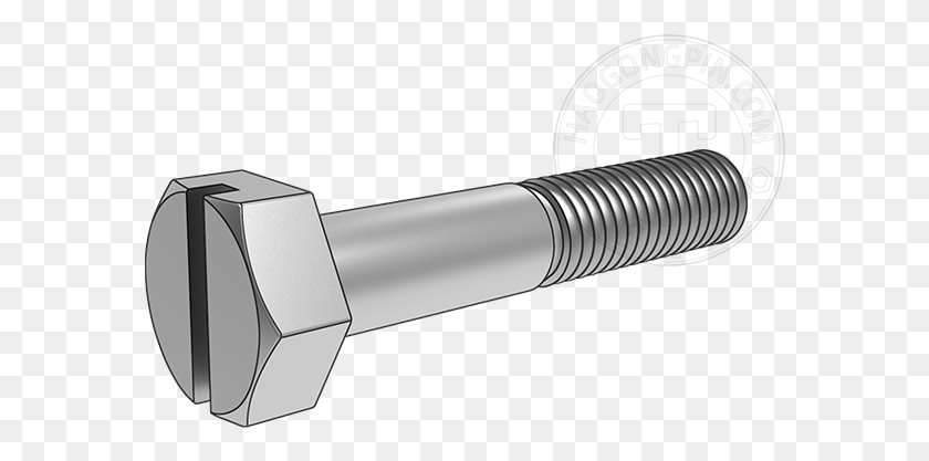 Hexagon Head Bolt Head With Groove Partially Threaded Toilet, Light HD PNG Download