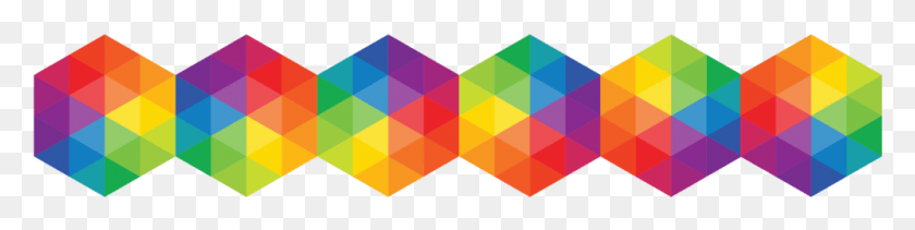 997x194 Hexagon Tattoo Rainbow, Triangle, Pattern, Graphics HD PNG Download