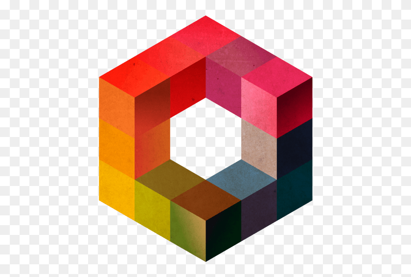 438x506 Descargar Png Hexgono 3D Hexagono 3D, Papel, Arte Moderno Hd Png