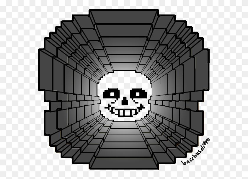 583x546 Hey If You Overlap Sans Head Sprites On Top Of Each 8 Bit Smash Ball, Staircase, Spider Web, Tunnel HD PNG Download