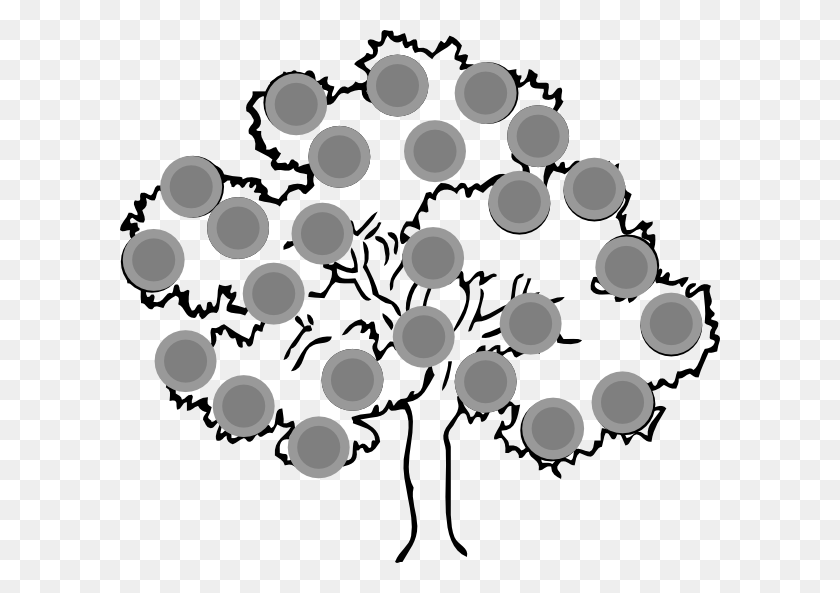600x533 Hi Ho Cherry Tree Clip Art Outline Pictures Of Tree, Chandelier, Lamp HD PNG Download