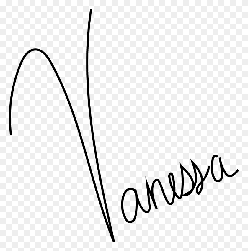 910x923 Hi My Name Is Vanessa Webb Hi My Name Is Vanessa, Text, Bow, Handwriting HD PNG Download