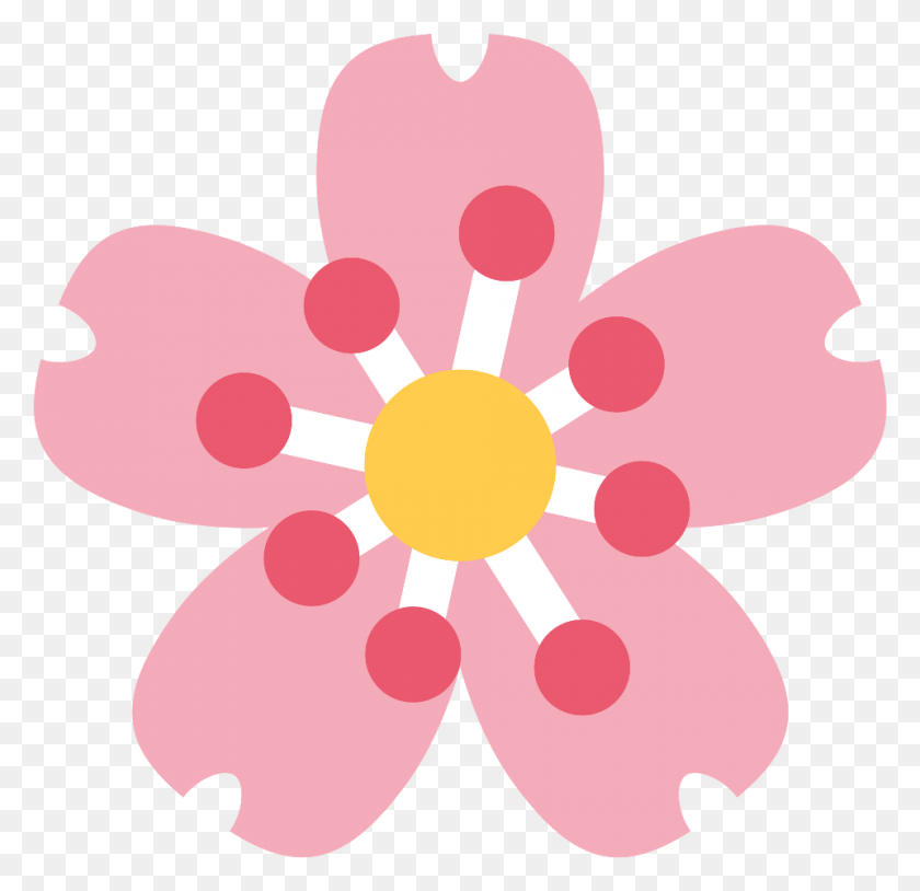 960x928 Descargar Png Flor De Hibisco Emoji Flor De Cerezo Icono, Patrón, Diseño Floral, Gráficos Hd Png