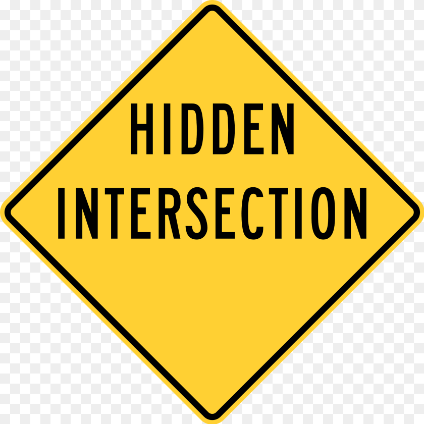 Hidden Intersection Delaware Clipart, Sign, Symbol, Road Sign PNG