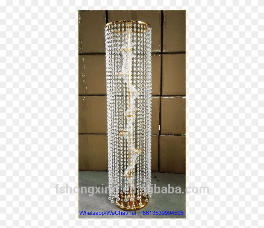 493x666 High Aisle Gold Metal Wedding Flower Stand With Crystal Chandelier, Shower Faucet, Rug, Curtain HD PNG Download