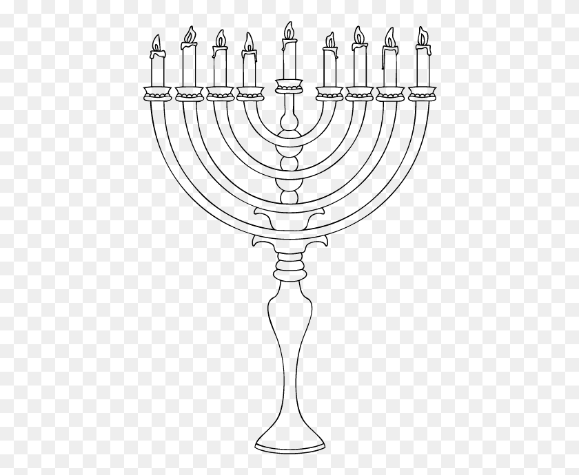428x630 High Candle And Very Beautiful Of Menorah Coloring Holiday Coloring Pages, Chandelier, Lamp HD PNG Download