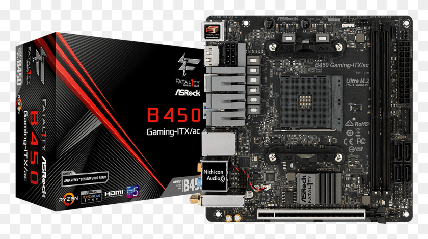 1117x587 High End X470 Motherboard Series Has Already Asrock Fatal1ty B450 Gaming Itx Ac, Computer, Electronics, Electronic Chip HD PNG Download