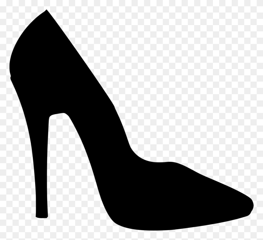 1024x926 High Heel Shoe Black And White Transparent High High Heel Silhouette Vector, Gray, World Of Warcraft HD PNG Download