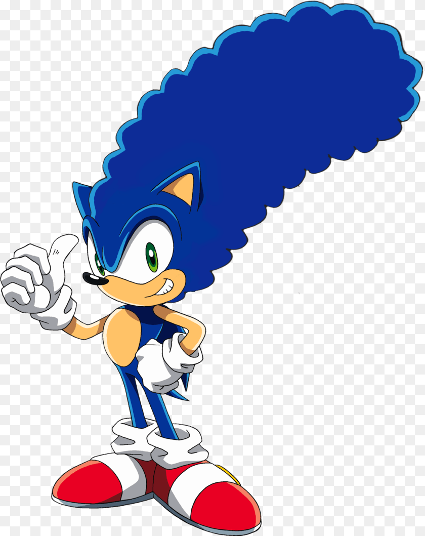 2308x2911 High Quality Of Sonic With Marge Simpsons Hair Sonic With Marge Hair, Cartoon, Boy, Child, Male PNG