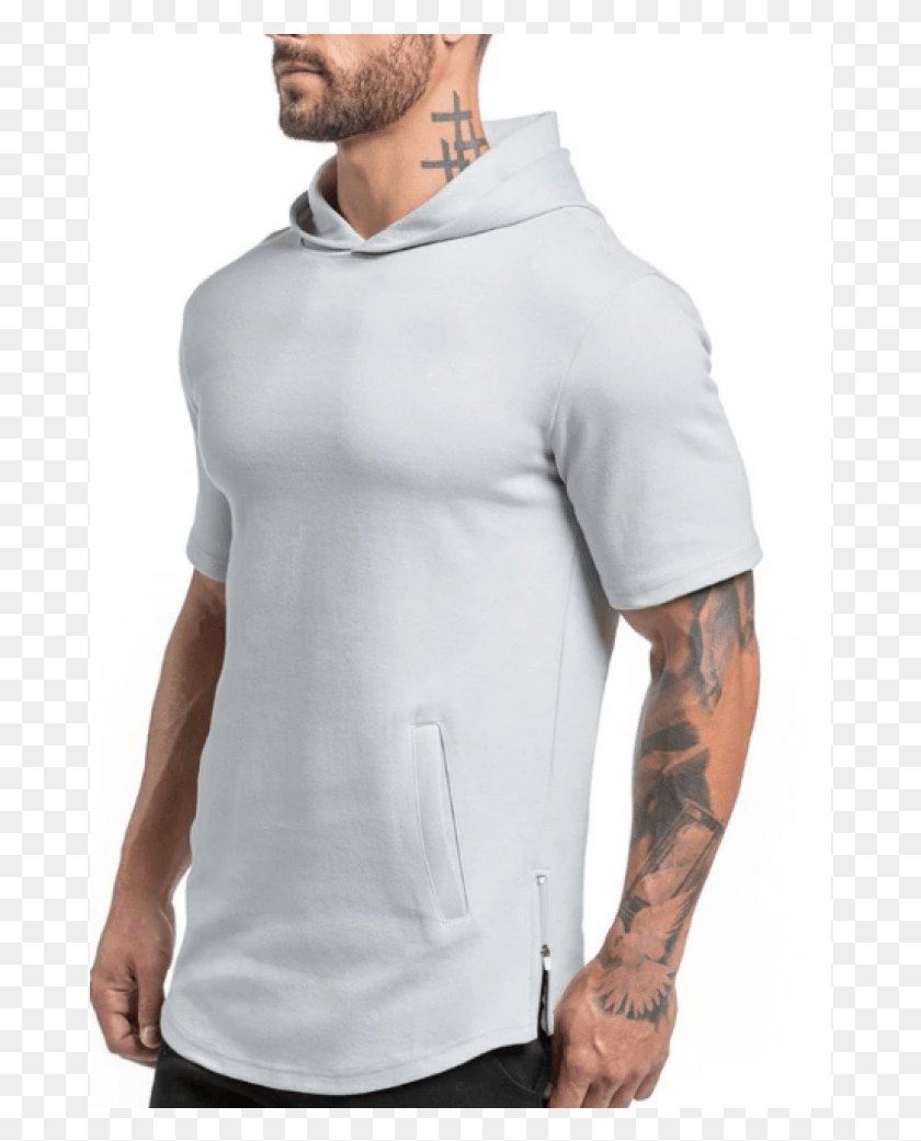677x981 High Quality Short Sleeve Hoodies With Hood For Men Sweatshirt, Clothing, Apparel, Skin HD PNG Download