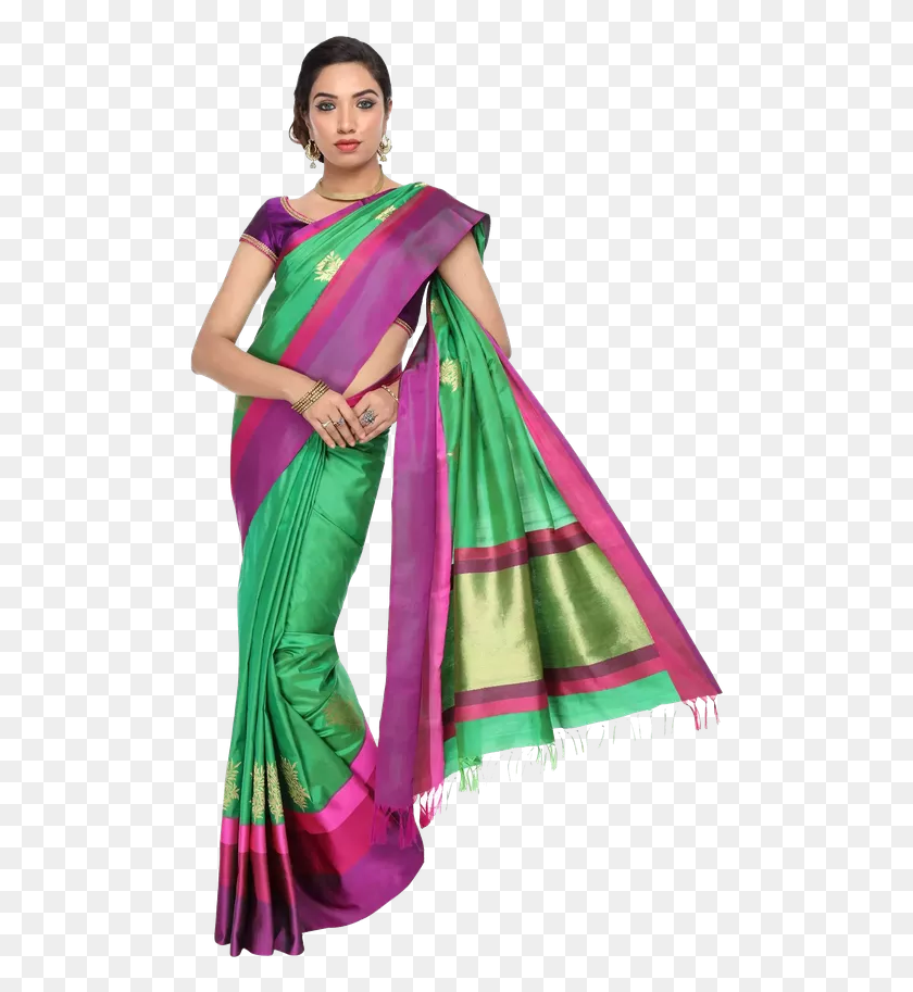 495x853 High Resolution Saree Model, Clothing, Apparel, Sari HD PNG Download