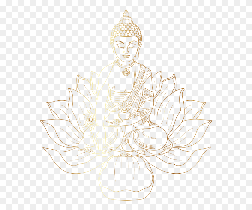 576x639 High Resolution Sketch, Worship, Buddha HD PNG Download