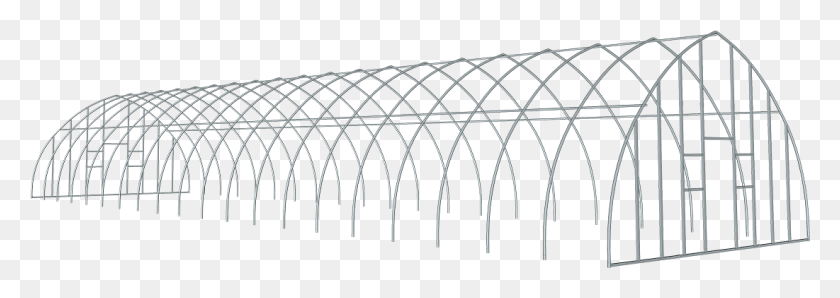 1101x337 High Tunnel Greenhouse 20 X 76 X 12 Ft Arch, Wire, Fence, Barbed Wire HD PNG Download