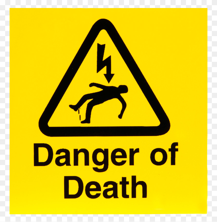 767x801 High Voltage Danger Of Death Sign, Symbol, Road Sign HD PNG Download