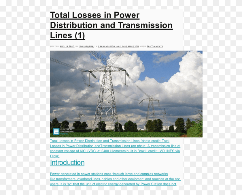 566x616 High Voltage Direct Current, Power Lines, Cable, Electric Transmission Tower HD PNG Download