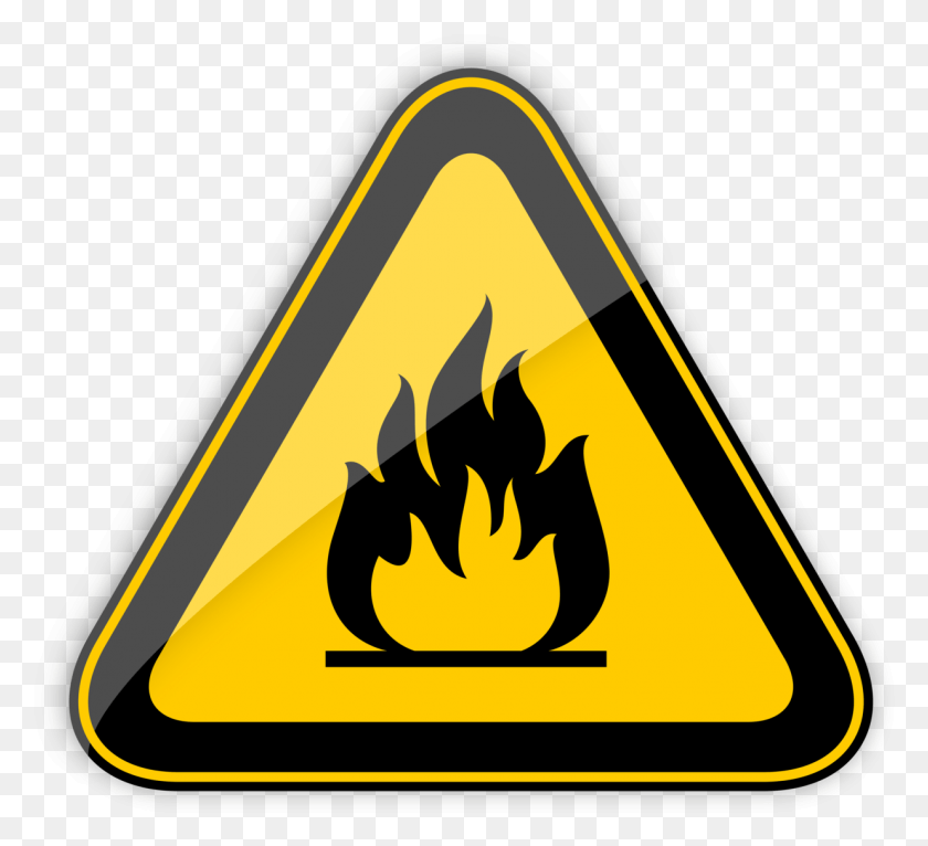 1236x1120 Highly Flammable Warning Sign Clipart Clipart Image Symbol Of Highly Flammable, Sign, Road Sign, Triangle HD PNG Download