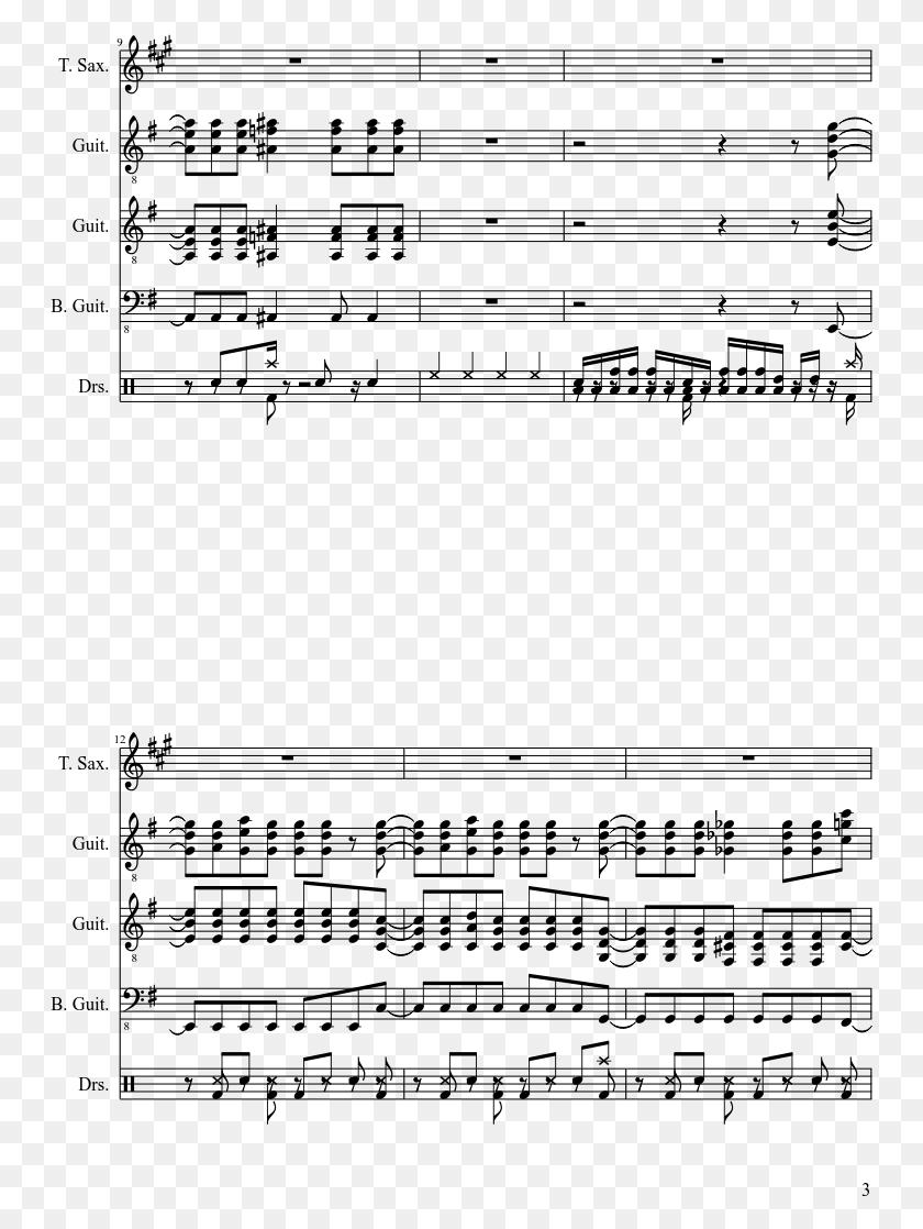 750x1058 Highschool Of The Dead Sheet Music Composed By Kishida Don T Stop Me Now Violin Pdf, Gray, World Of Warcraft HD PNG Download