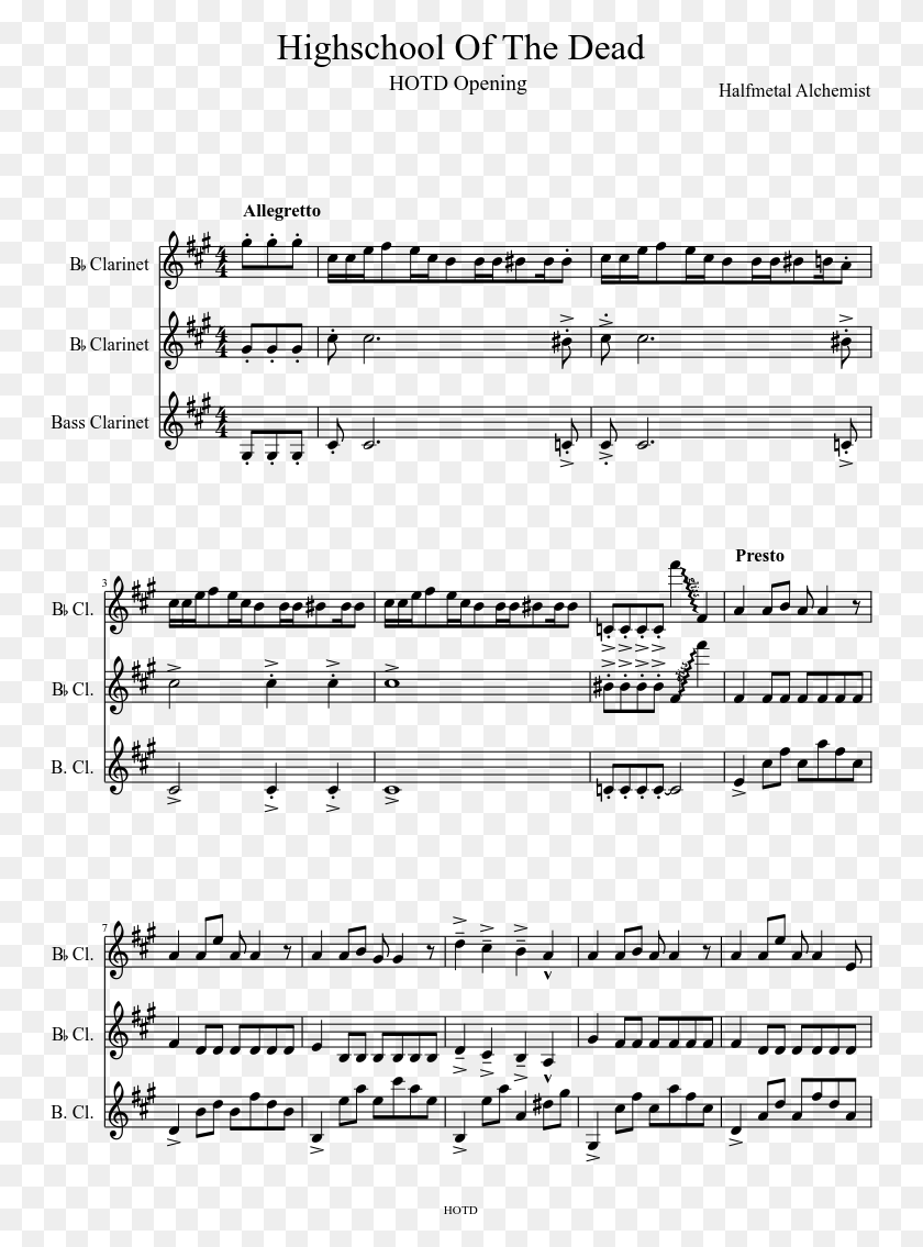 749x1075 Highschool Of The Dead Write A Music Composition, Gray, World Of Warcraft HD PNG Download