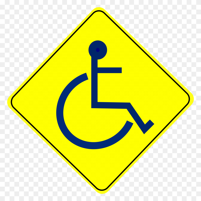 2400x2400 Hight Resolution Of Big Image Wheelchair Crossing Sign, Symbol, Road Sign HD PNG Download