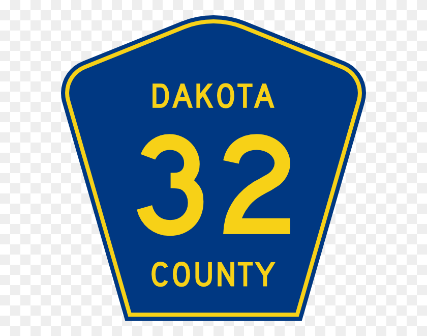 600x600 Highway Sign Dakota County Route 32 Clip Art Country Route Sign, Text, Number, Symbol HD PNG Download