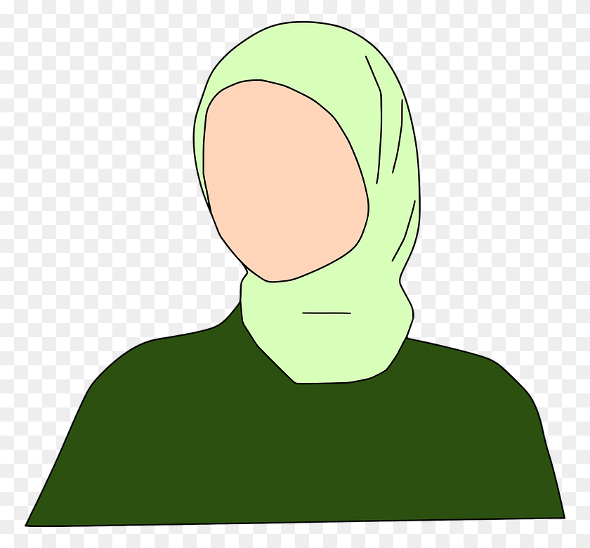 770x720 Hijab Woman Muslim Muslim Wearing Cartoon, Clothing, Apparel, Hood HD PNG Download