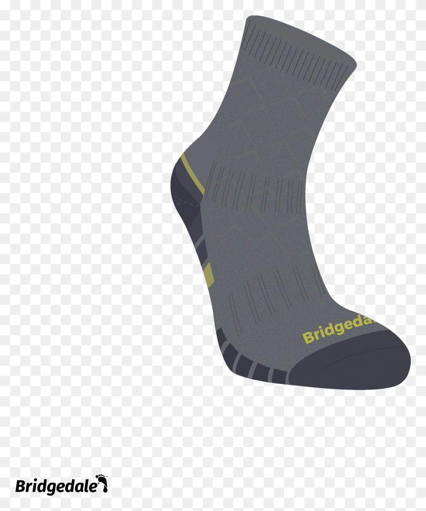 1951x2367 Hike Lightweight Merino Endurance 118 Grey Lime 01 Sock, Clothing, Apparel, Shoe HD PNG Download