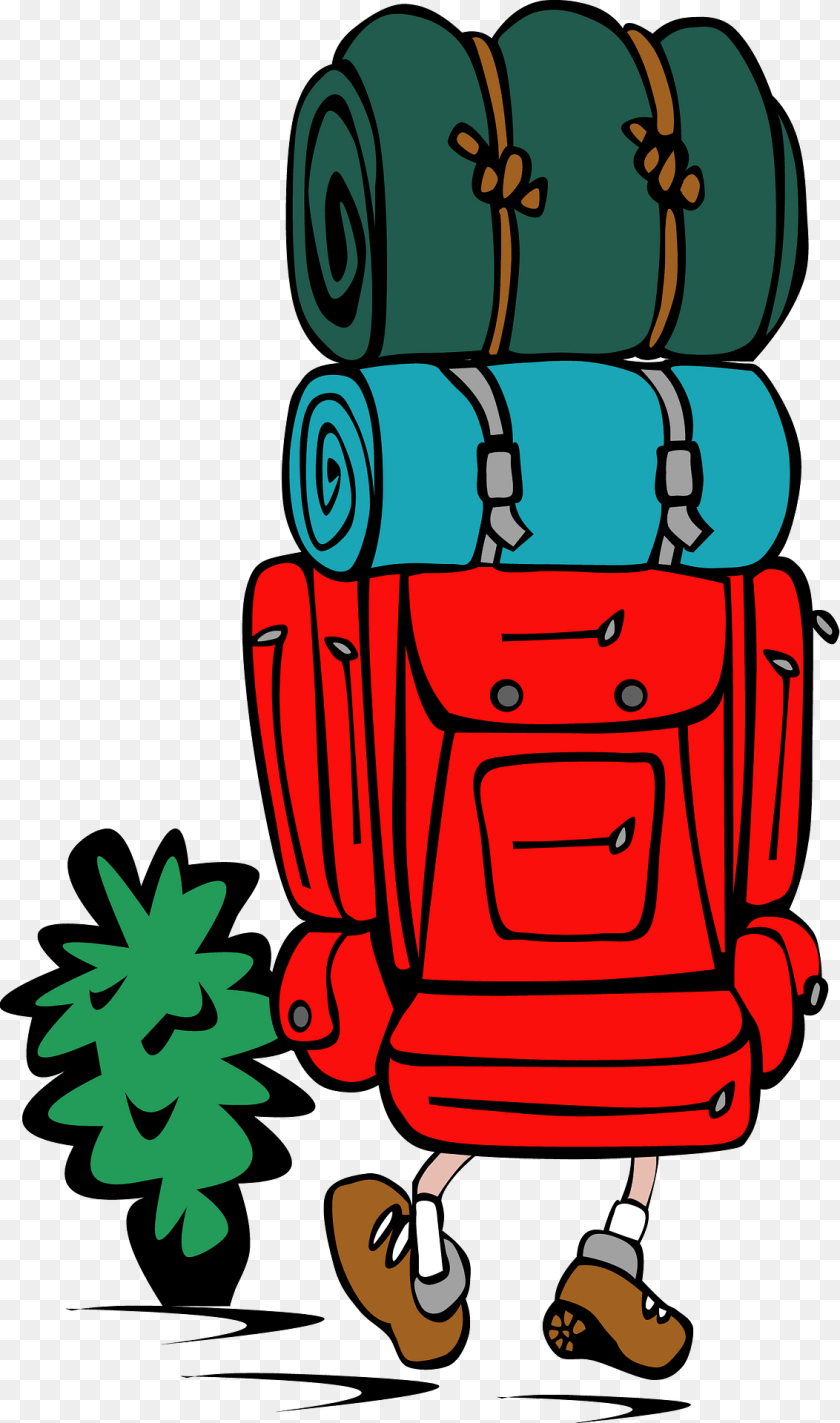 Hiker With A Big Backpack Clipart, Baggage, Baby, Person, Bag Transparent PNG
