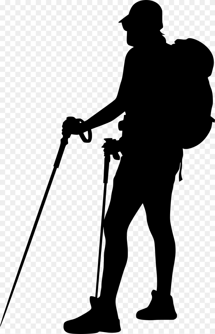 1807x2799 Hiking Silhouette Hiker, Gray Transparent PNG