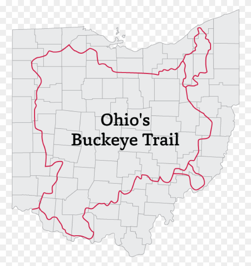 765x832 Hiking Trails Map Of Ohio Counties, Diagram, Atlas, Plot HD PNG Download