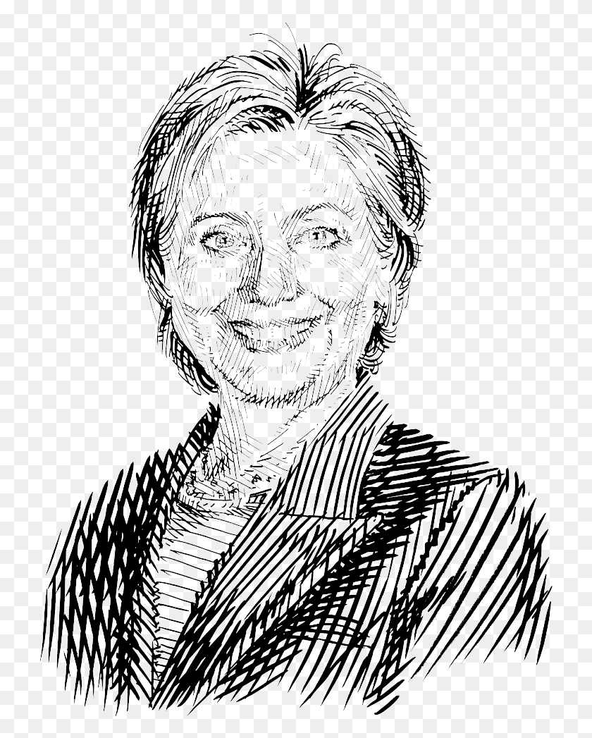 729x987 Hillary Clinton 201610004 Sketch, Face, Person, Human Hd Png
