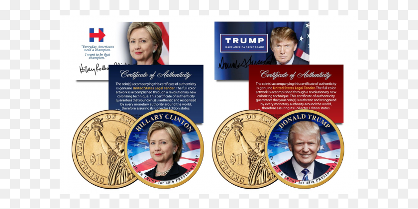 601x361 Hillary Clinton Amp Donald Trump For 45th President Of Cash, Person, Human, Gold HD PNG Download
